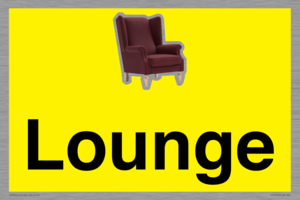 Lounge Dementia Friendly Yellow SIgn